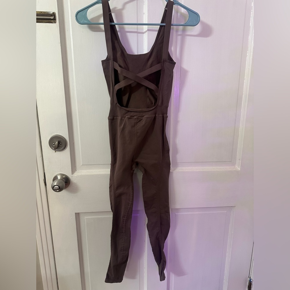 NWOT Free People Good Karma Onesie in Driftwood - Picture 6 of 11